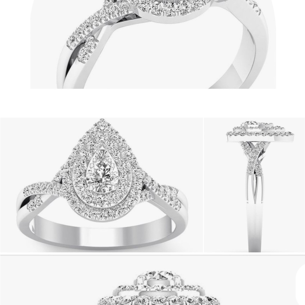 Elegant Silver Teardrop Ring